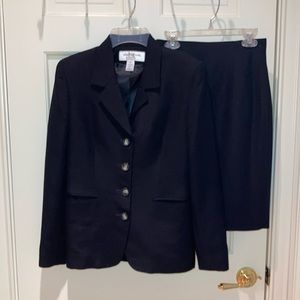 Petite black skirt suit. Jones New York.